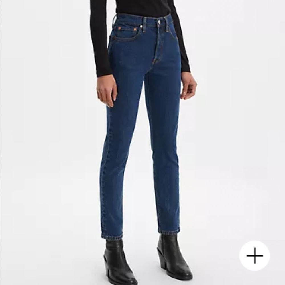 NWT Levi’s Premium 501 Skinny Jeans High Waist Dark Blue Wash Size 25